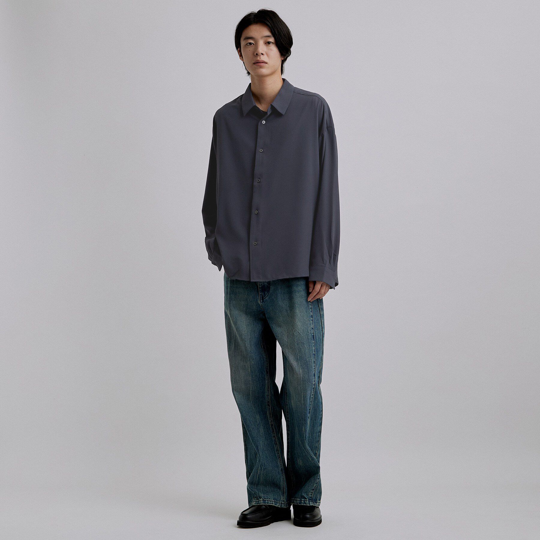 tk.TAKEO KIKUCHI「【選べる7色】トロミドレープカラーシャツ/トロミ/梨地/7色/レギュラーカラー/長袖」|シャツ・ブラウス|