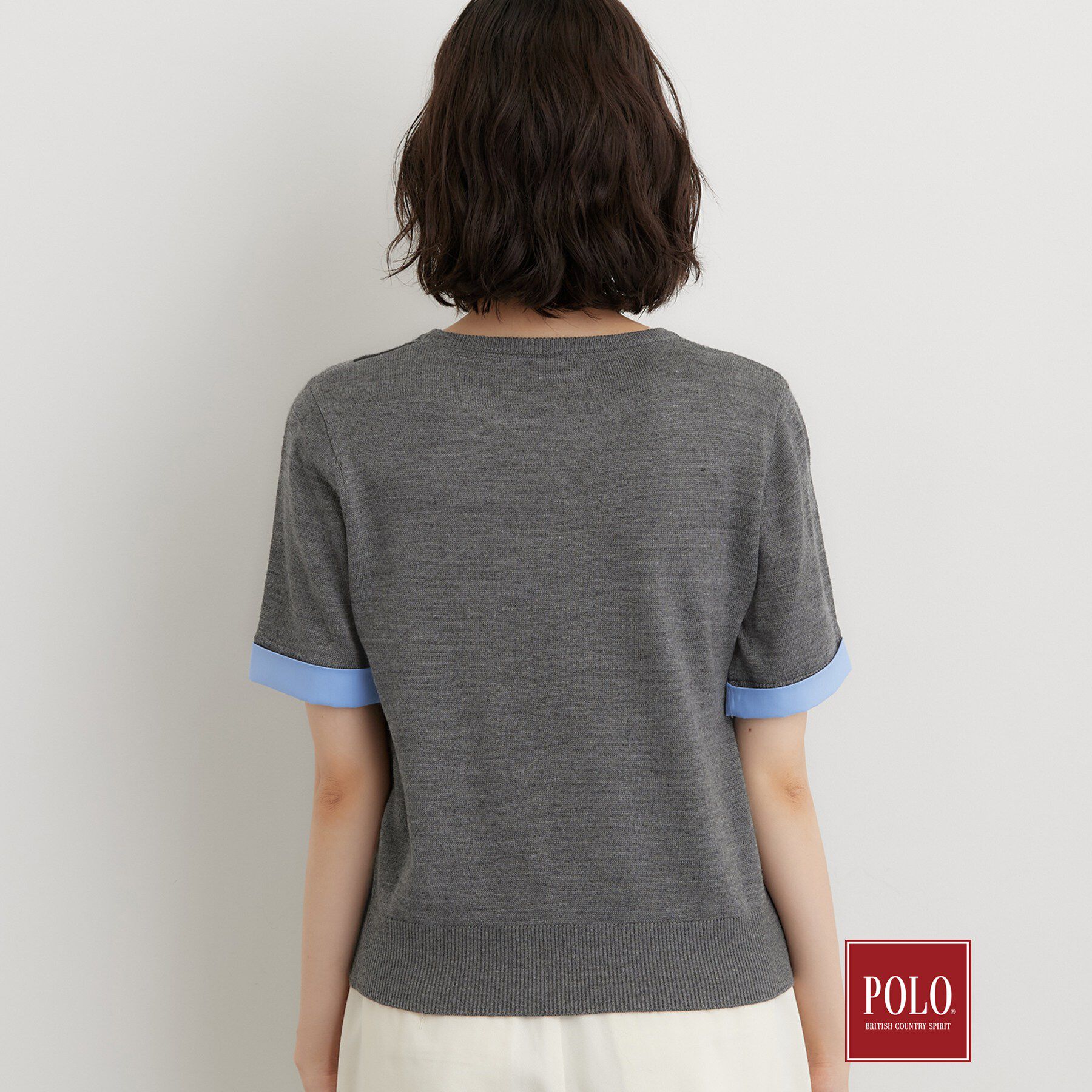 THE SHOP TK「POLO BCS/アーガイル5分袖ニット」|ニット・セーター|