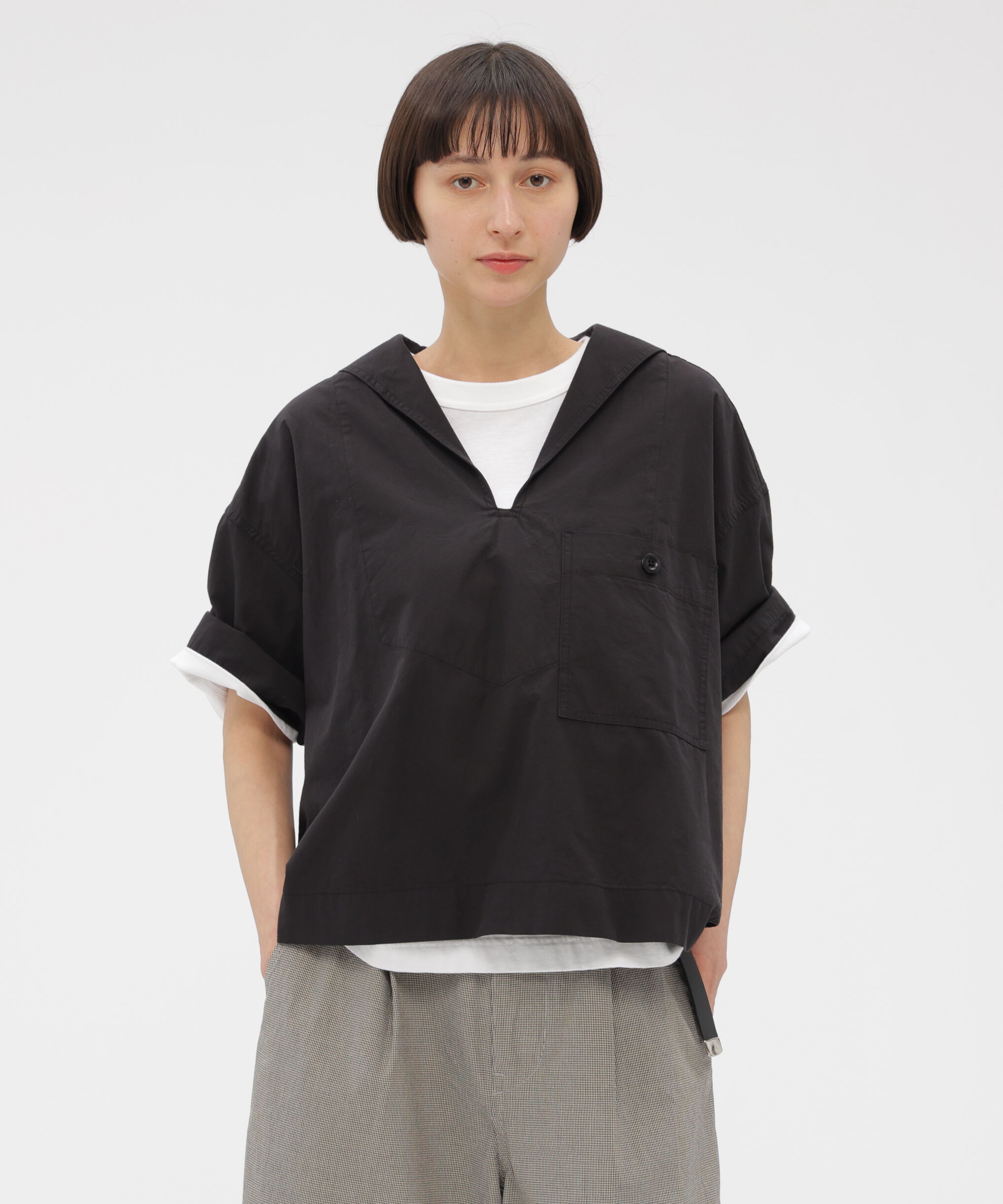 MHL.「SANDED COTTON LINEN SHIRT」|シャツ・ブラウス|BLACK