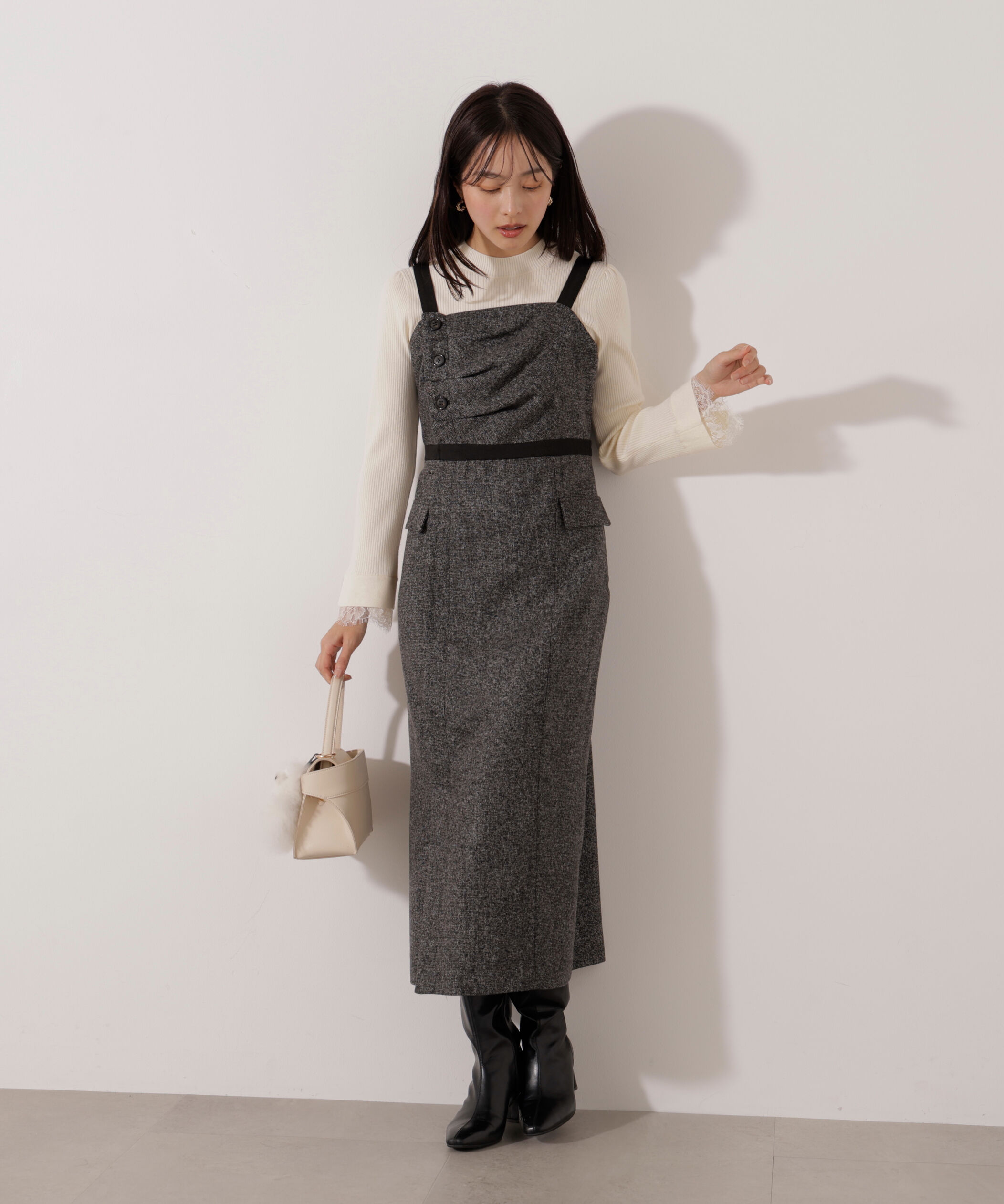PROPORTION BODY DRESSING「＜加藤栞さん着用＞アシメタックジャンスカ」|ワンピース|