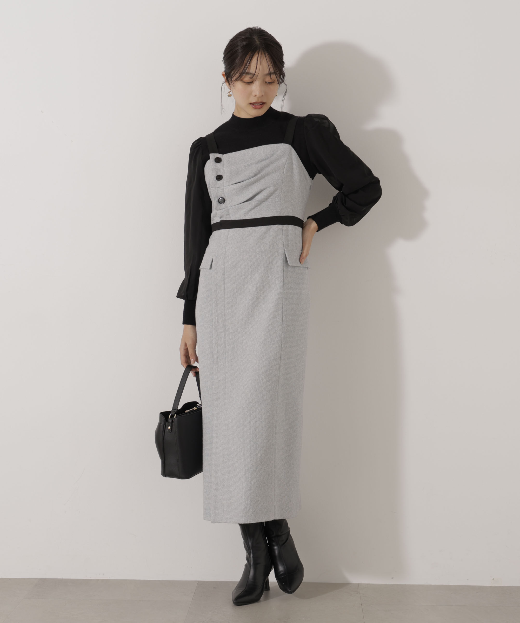 PROPORTION BODY DRESSING「＜加藤栞さん着用＞アシメタックジャンスカ」|ワンピース|グレーミック