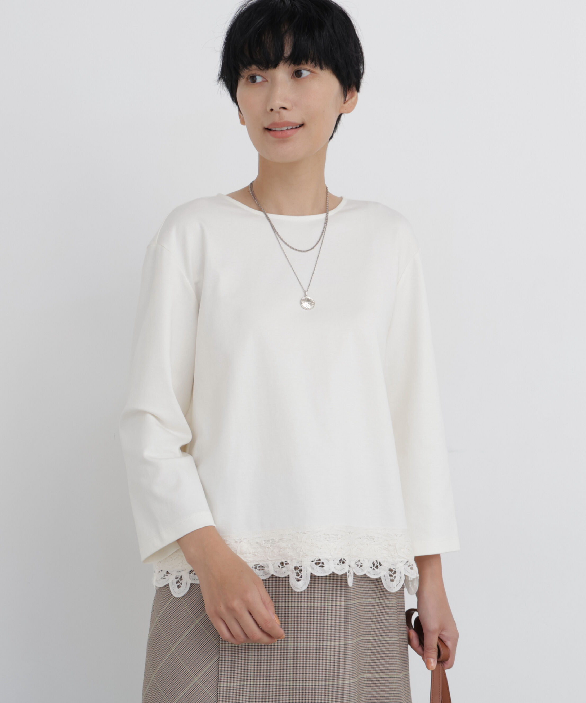  「◆バテンレースヘムカットソープルオーバー」|Tシャツ・カットソー|