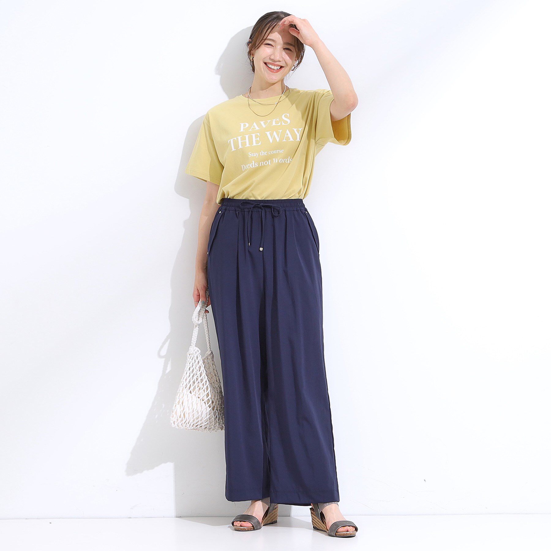 SHOO･LA･RUE「【着丈選べる】触れる度ひんやり ゆるきれい イージーワイドパンツ」|その他|