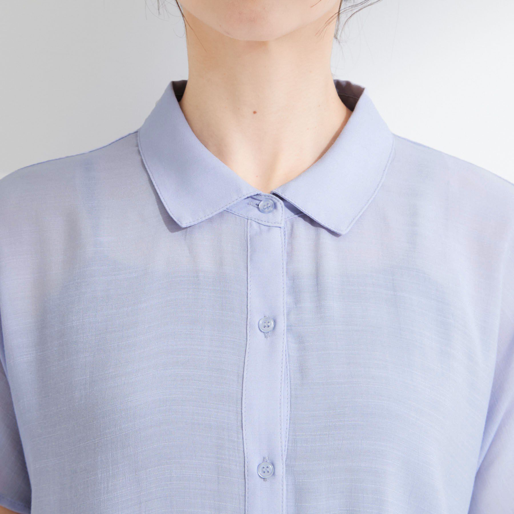 SHOO･LA･RUE「【ひんやり/UV】ほんのりシアーで上品な バックギャザーブラウス」|シャツ・ブラウス|
