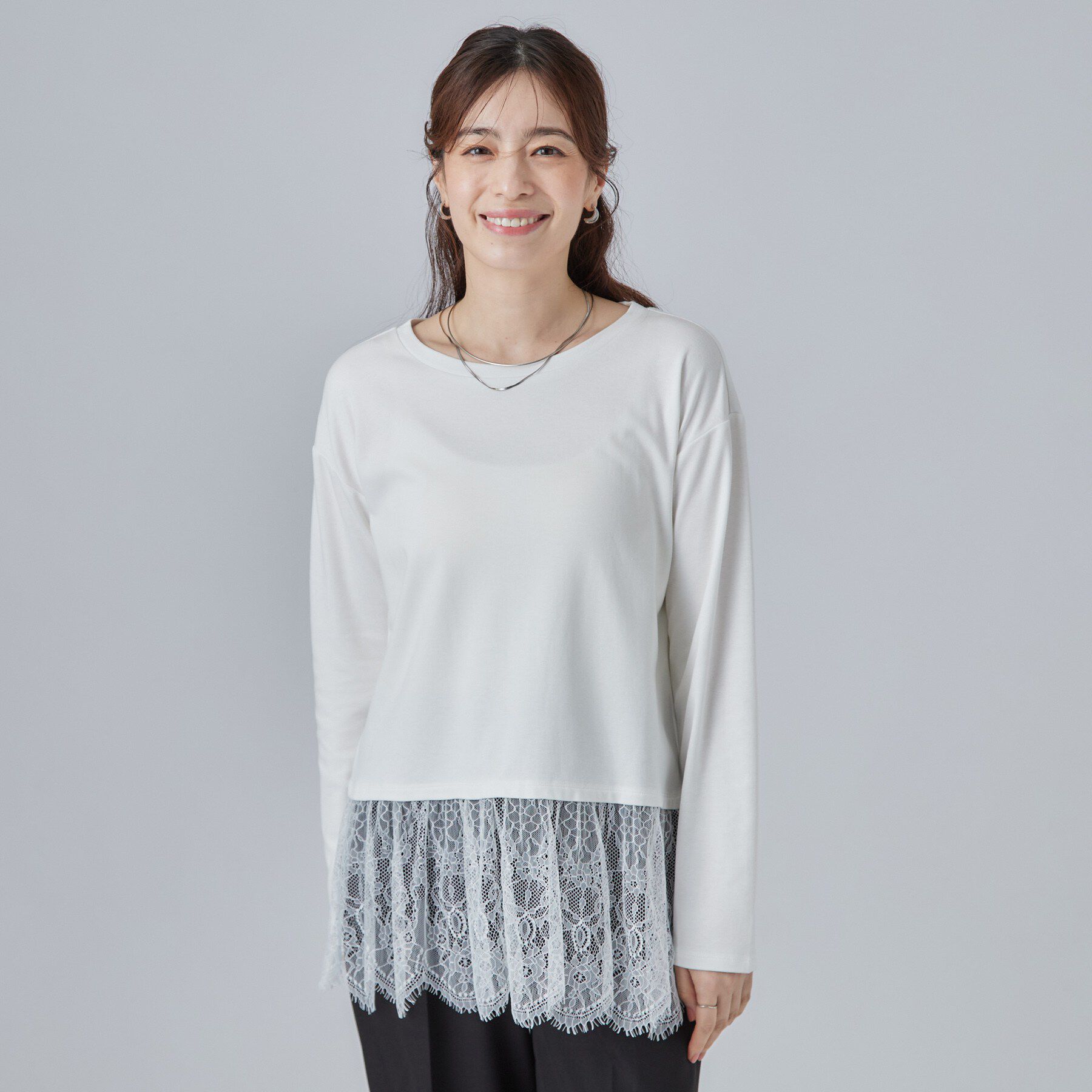 SHOO･LA･RUE「【洗濯機可/S-LL】着こなし広がる レイヤードアソートTシャツ」|Tシャツ・カットソー|