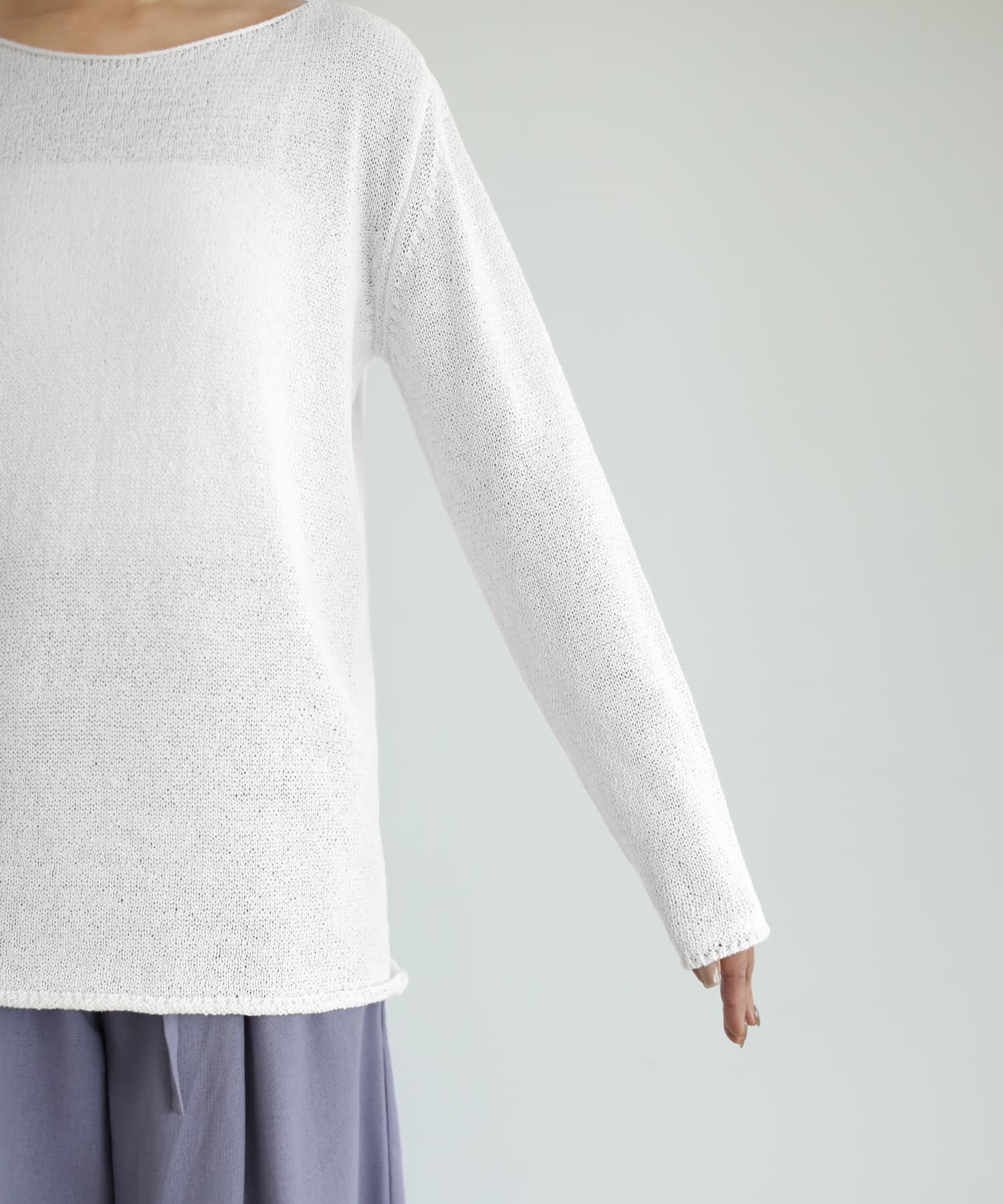 STYLE DELI「カラッとした綿シアーボートネックニット」|Tシャツ・カットソー|