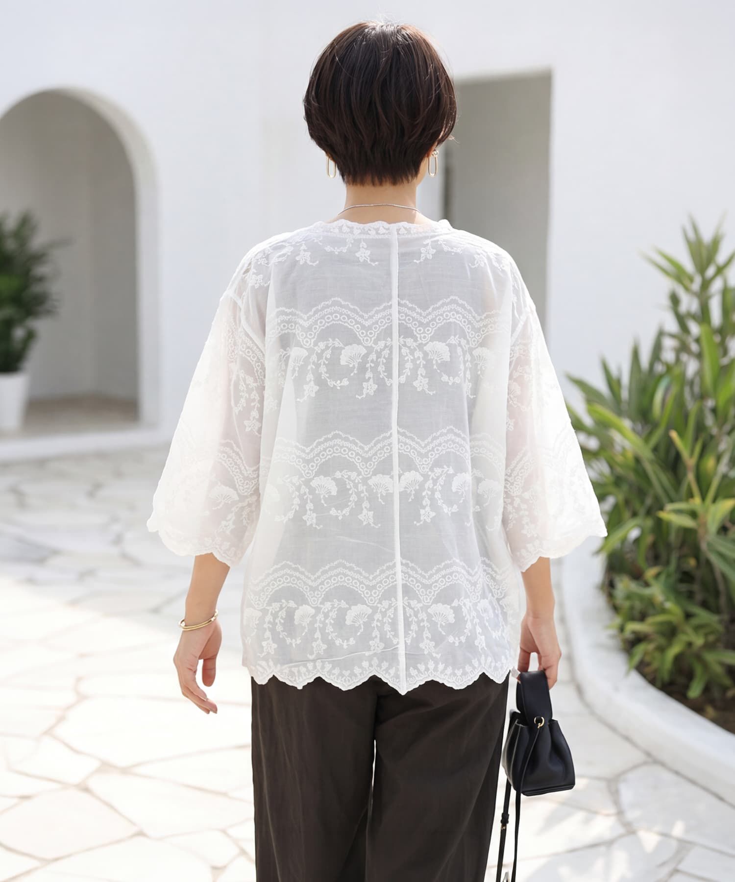 STYLE DELI「レース刺繍コットンカーディガン」|カーディガン|