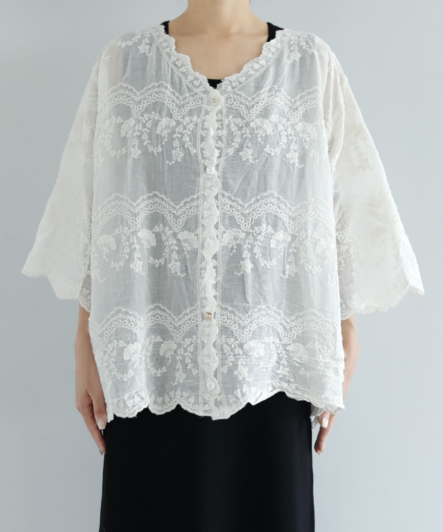 STYLE DELI「レース刺繍コットンカーディガン」|カーディガン|