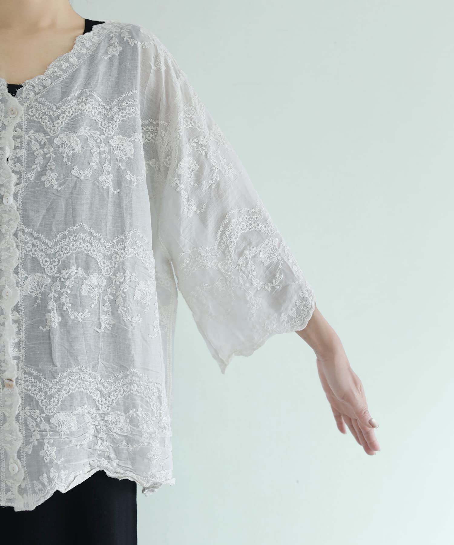 STYLE DELI「レース刺繍コットンカーディガン」|カーディガン|
