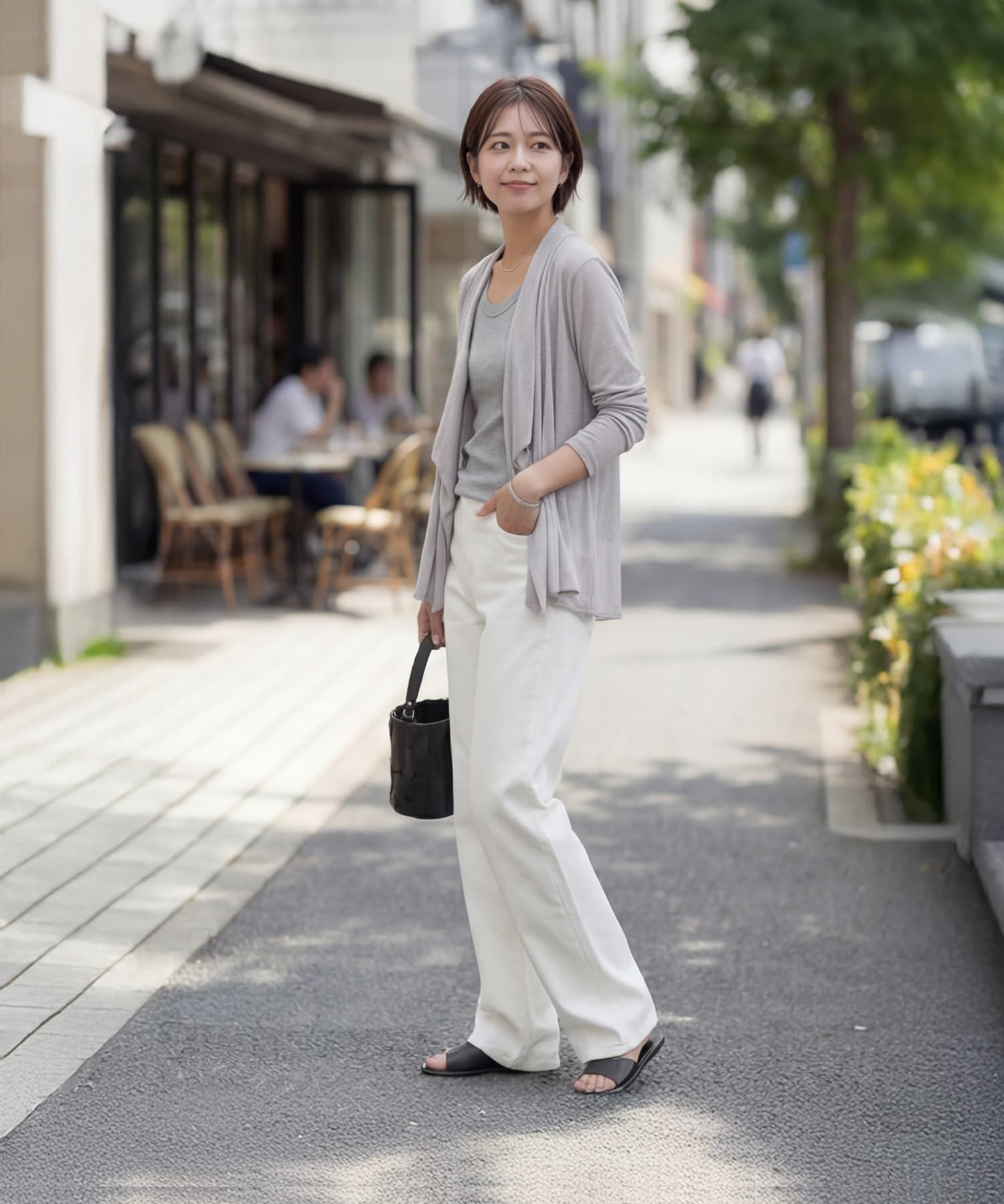 STYLE DELI「【selection】さらさら超え背面シフォンカーディガン」|カーディガン|