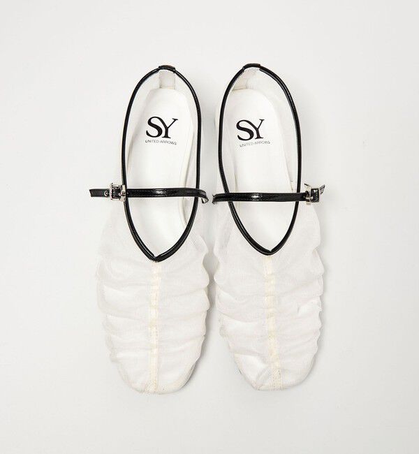 SY UNITED ARROWS「＜SY＞シースルーギャザーベルトフラット10&uarr;」|パンプス|