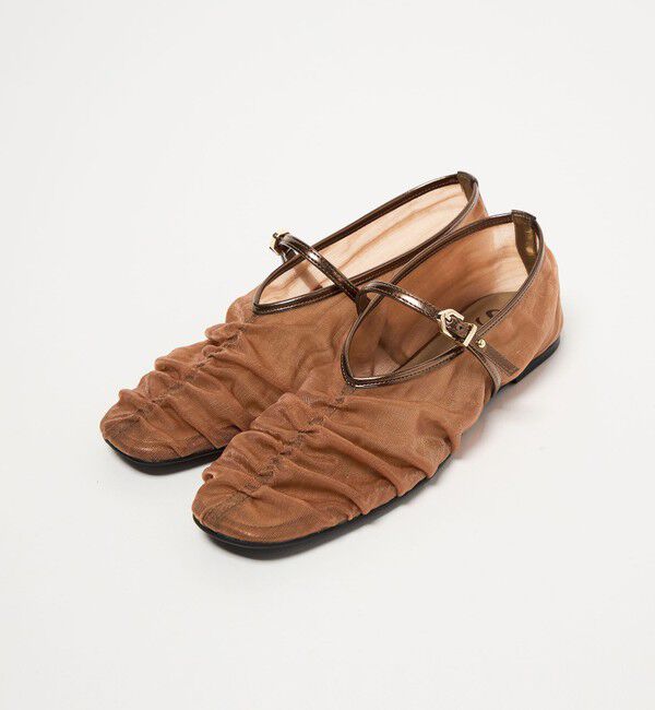 SY UNITED ARROWS「＜SY＞シースルーギャザーベルトフラット10&uarr;」|パンプス|