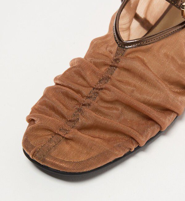 SY UNITED ARROWS「＜SY＞シースルーギャザーベルトフラット10&uarr;」|パンプス|
