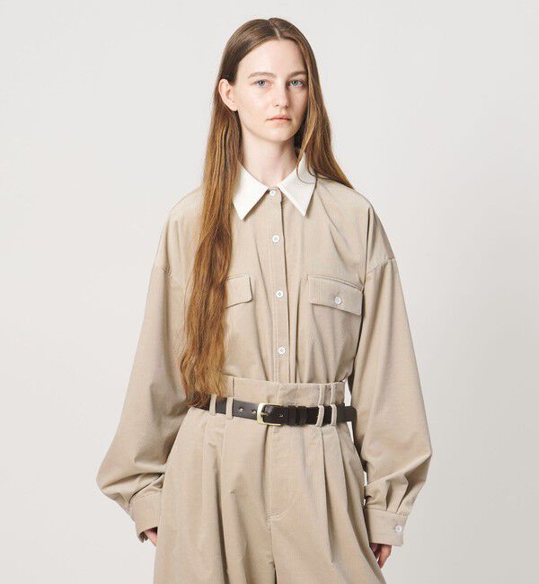 AEWEN MATOPH「＜AEWEN MATOPH＞コーデュロイ バイカラーシャツ」|シャツ・ブラウス|BEIGE