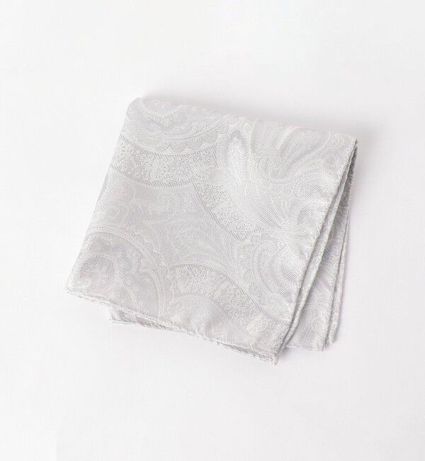 UNITED ARROWS green label relaxing「GLR シルク フォーマル ペイズリー ポケットチーフ」|その他|SILVER