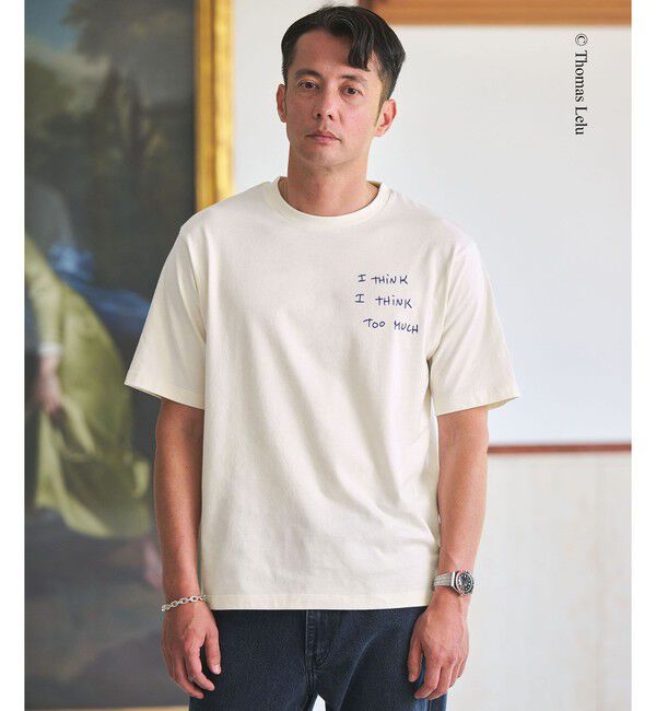 UNITED ARROWS green label relaxing「【別注】＜Thomas Lelu＞サインアート 半袖 Tシャツ カットソー」|Tシャツ・カットソー|OFF WHITE