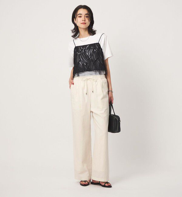 UNITED ARROWS green label relaxing「BREEZE LINEN ブリーズリネン ワイド パンツ オフホワイト 2」|その他|