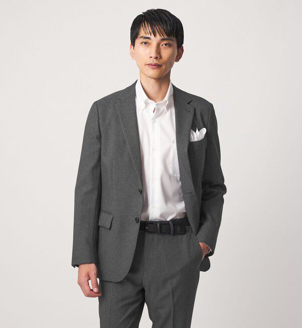 UNITED ARROWS green label relaxing「A+ ポリエステル シャークスキン 2B スタンダード セットアップ ジャケット -ストレッチ-」|テーラードジャケット|