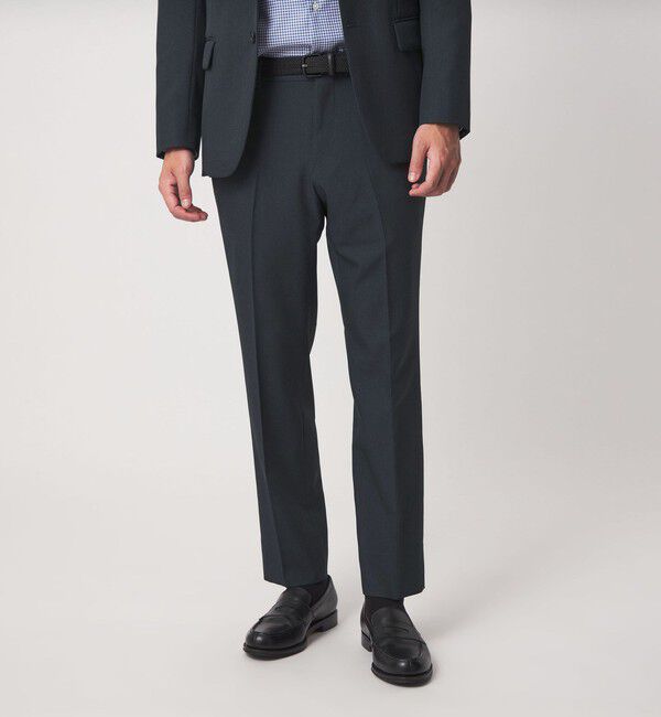 UNITED ARROWS green label relaxing「A+ ポリエステル シャークスキン スタンダード イージー NP セットアップ パンツ スラックス -ストレッチ-」|スラックス|NAVY