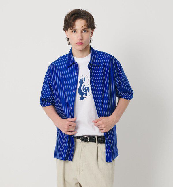 BEAUTY&YOUTH UNITED ARROWS「カネマサ莫大小 ストライプ スクエア フィット レギュラー シャツ」|シャツ・ブラウス|