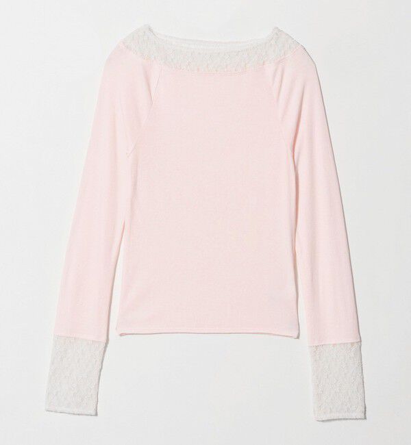 BEAUTY&YOUTH UNITED ARROWS「レースドッキング ロングスリーブ カットソー」|Tシャツ・カットソー|LT.PINK