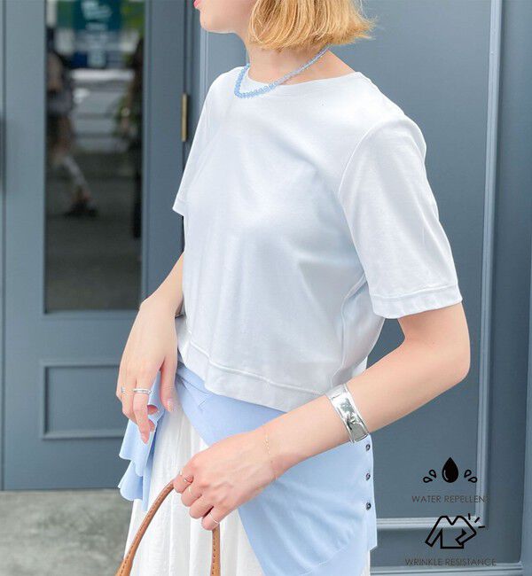 NOLLEY'S sophi「《撥水/汗染み軽減》ショート丈Tシャツ」|Tシャツ・カットソー|サックス