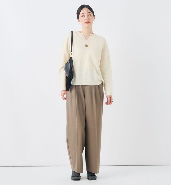 NOLLEY'S「【一部WEB限定サイズ】《抗ピル/防シワ》ウォッシャブルポリウール梳毛タックワイドパンツ」|その他|