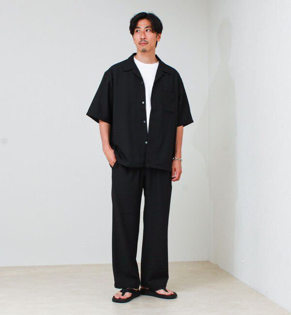GLOSTER「【COOLMAX/セットアップ対応】エバレットメッシュオープンカラー半袖シャツ」|シャツ・ブラウス|