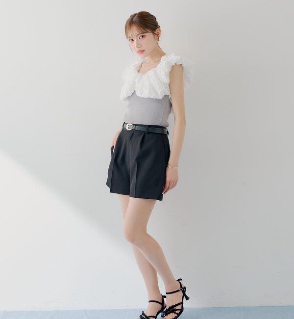  「【SALON by Chico】ジャガードパフスリーブドッキングニット」|ニット・セーター|