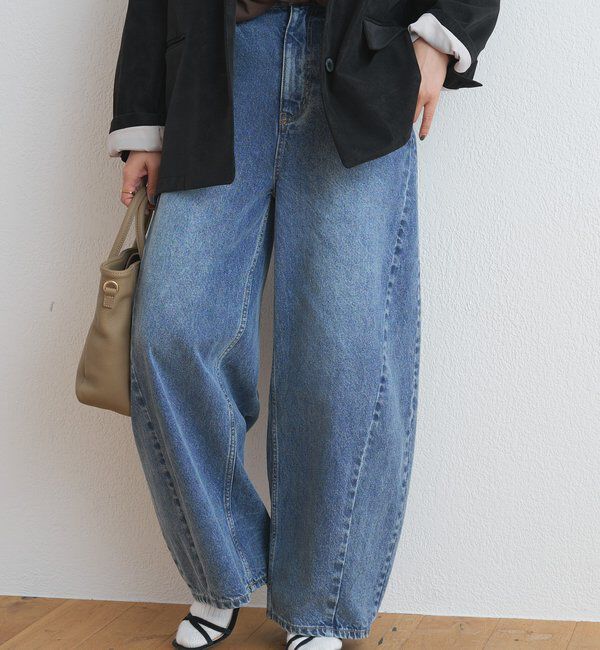  「バレルシルエットデニムパンツ」|デニム|