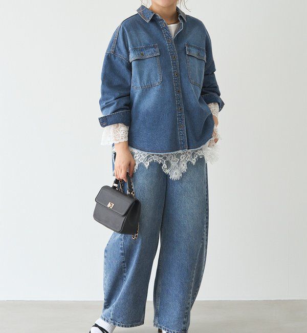  「バレルシルエットデニムパンツ」|デニム|