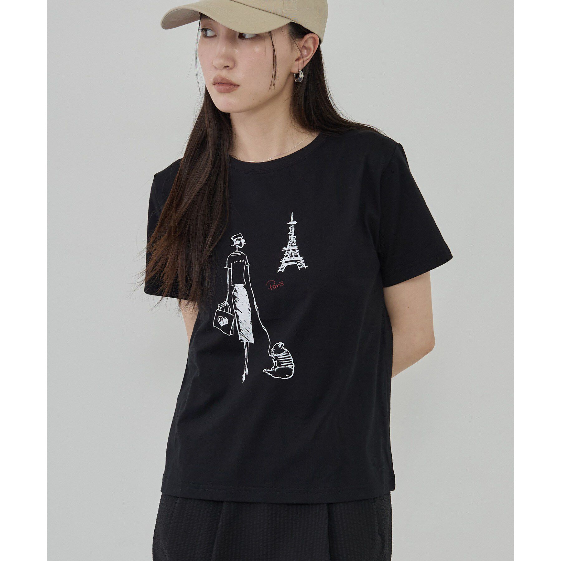 GALLEST「フレンチブルTシャツ」|Tシャツ・カットソー|ブラック(019)