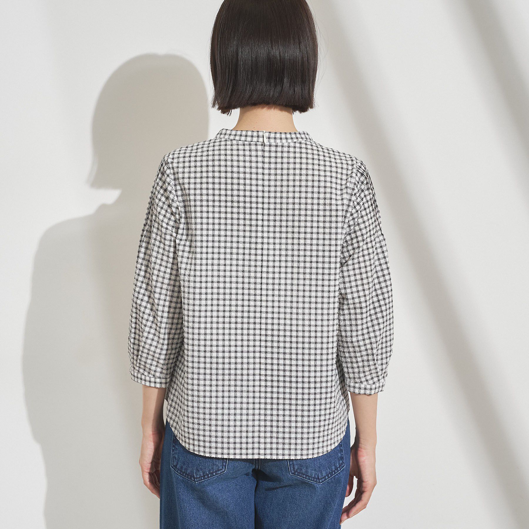 INDIVI「【UVケア／吸汗速乾】凹凸素材ミニスタンドトップス」|Tシャツ・カットソー|