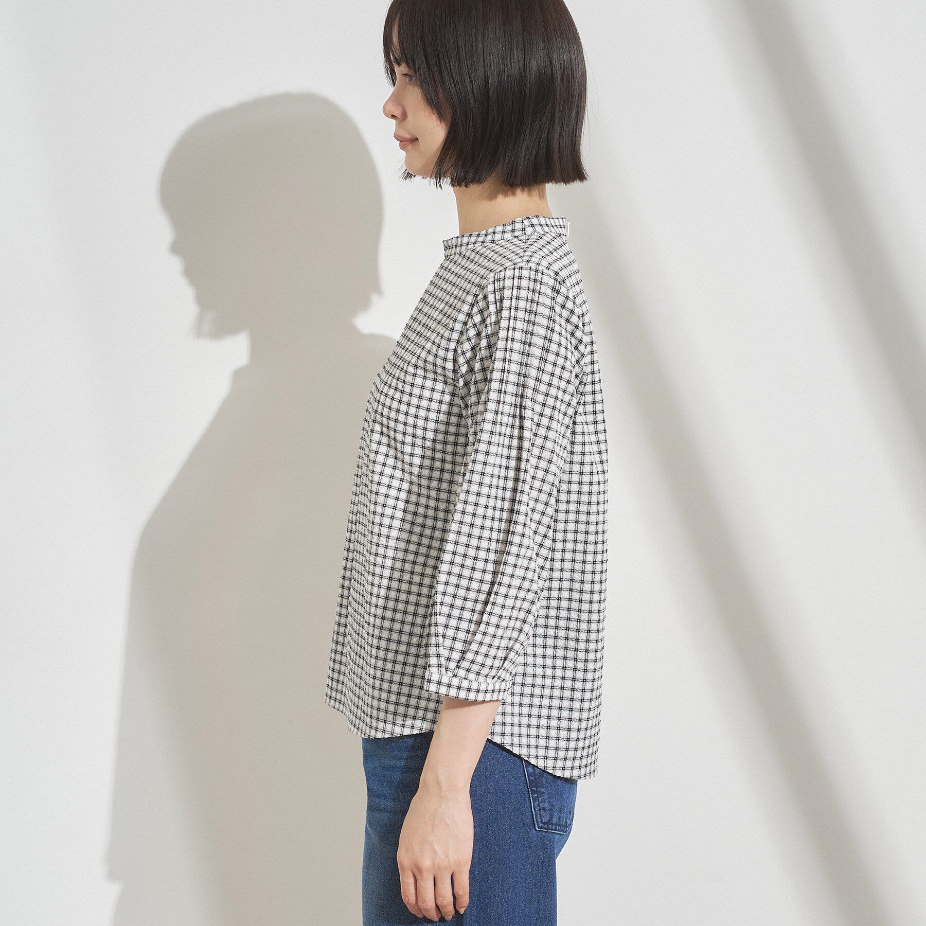INDIVI「【UVケア／吸汗速乾】凹凸素材ミニスタンドトップス」|Tシャツ・カットソー|