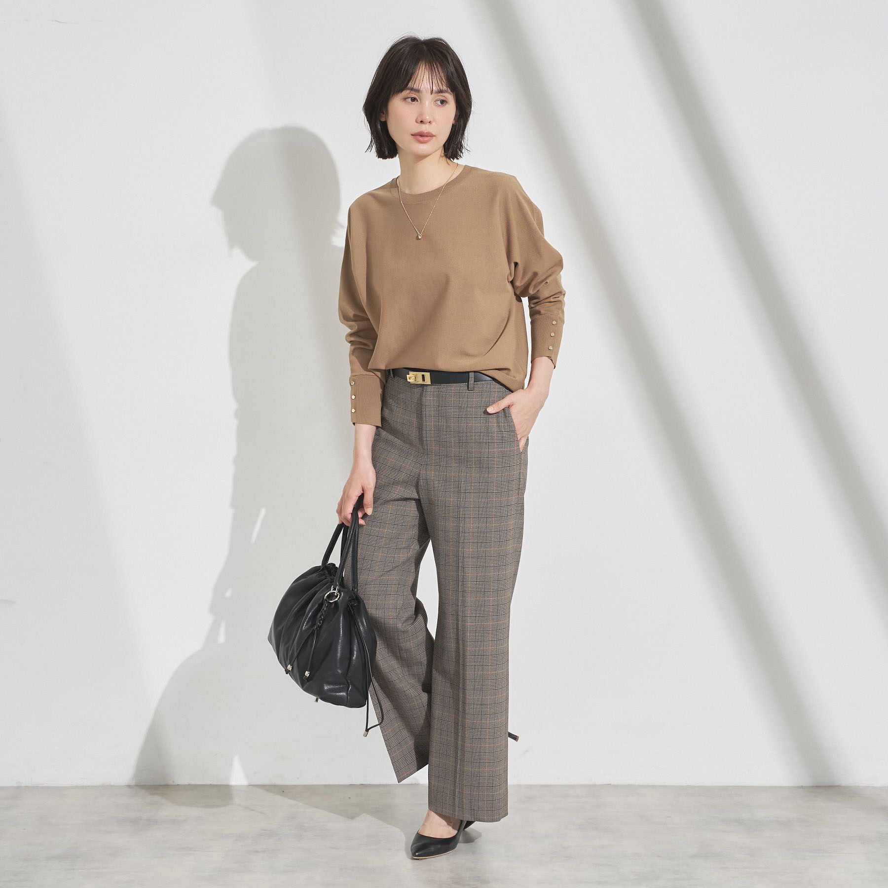 INDIVI「【選べる6色／ストレッチ◎】きれいめドルマンスリーブニット」|ニット・セーター|