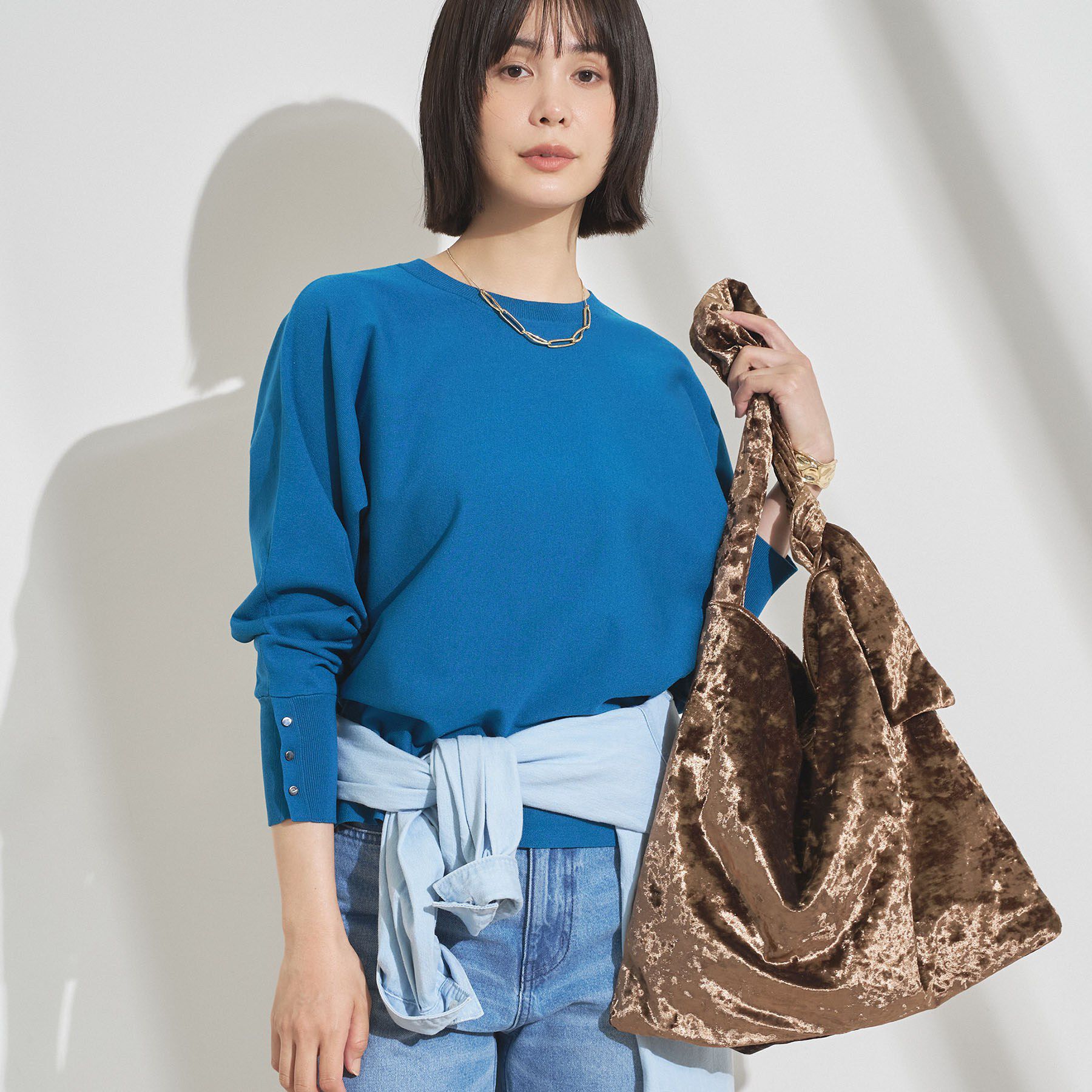 INDIVI「【選べる6色／ストレッチ◎】きれいめドルマンスリーブニット」|ニット・セーター|