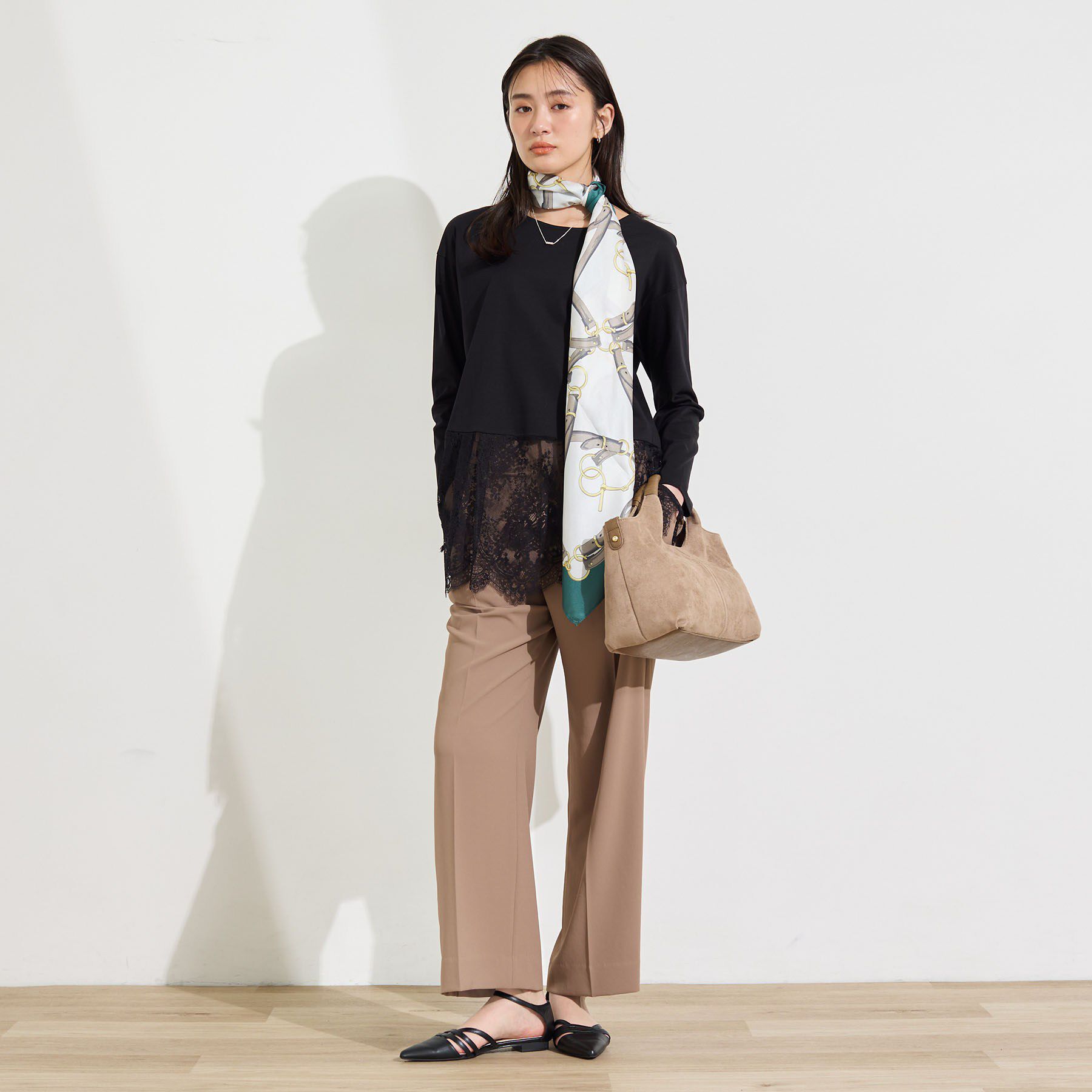INDIVI「【洗える／レイヤードにおすすめ】裾レーストップス」|Tシャツ・カットソー|