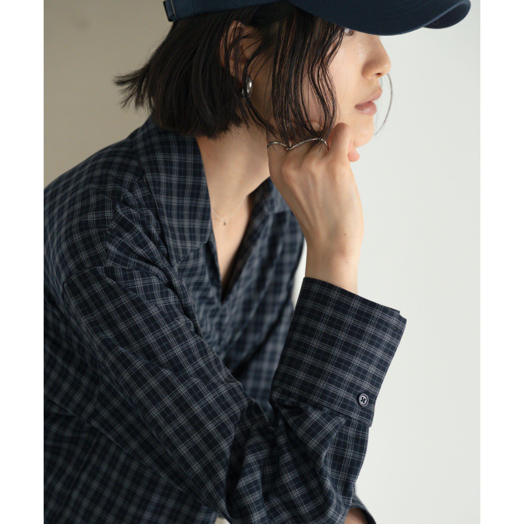 GALLEST「バイアスシャーリングチェックシャツ」|シャツ・ブラウス|