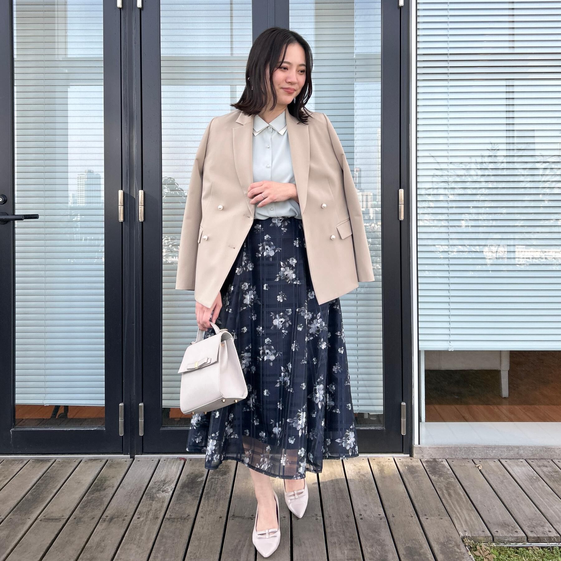 Couture broach「【通勤・洗える】配色ダブルカラー ブラウス」|シャツ・ブラウス|