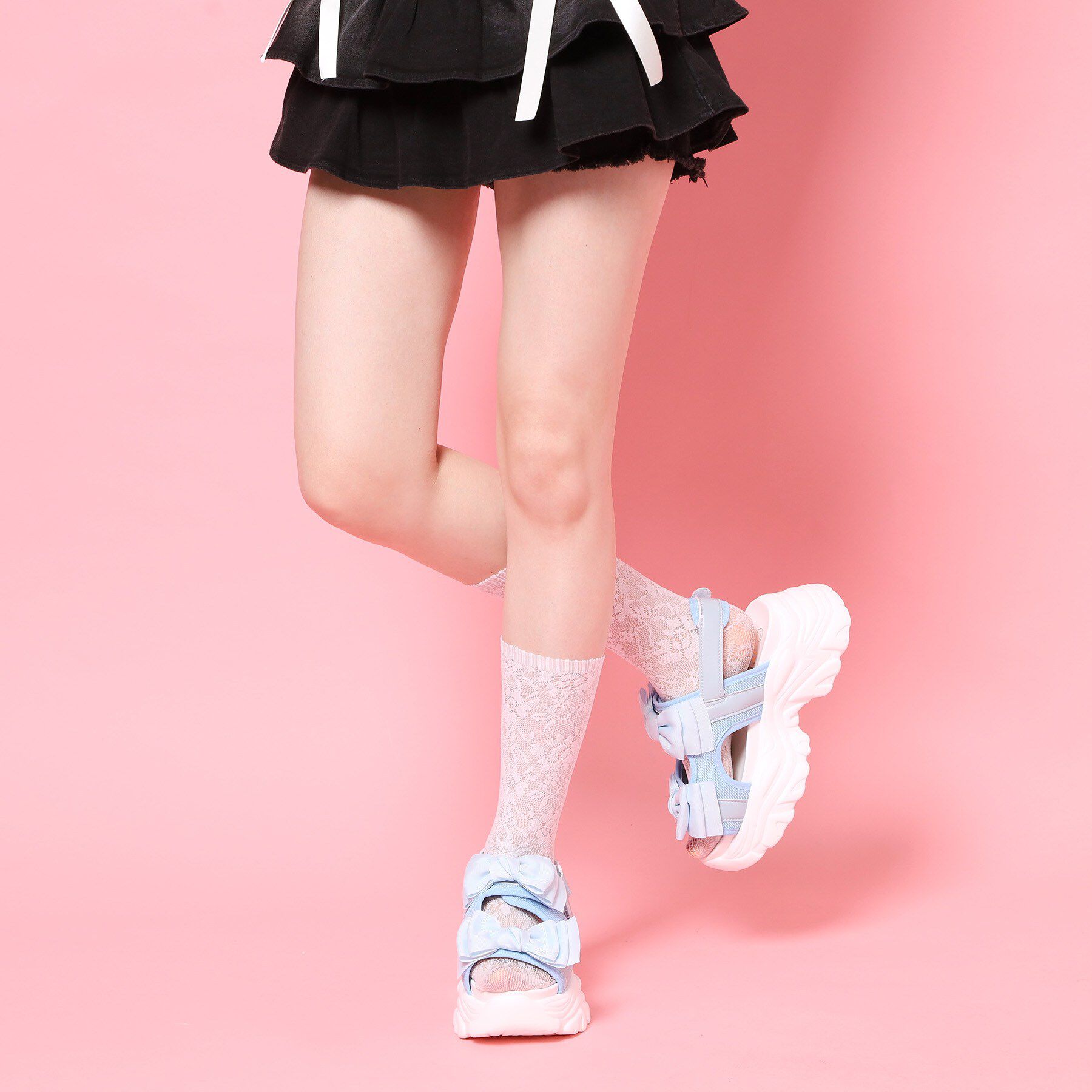 csT&P「厚底ダブルリボンガーリーサンダル」|サンダル|