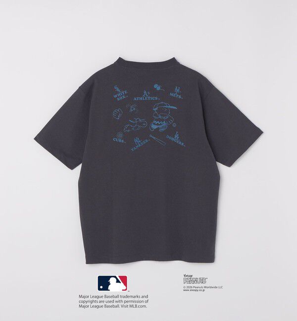 SHIPS「SHIPS: PEANUTS&times;MLB プリント Tシャツ 26SS」|Tシャツ・カットソー|チャコールグレー