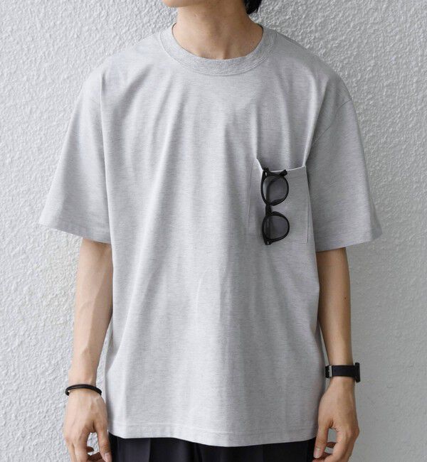 SHIPS any「SHIPS any:〈接触冷感/吸水速乾/UVカット/遮熱〉Raylock ダブルフェイス ポケット Tシャツ」|Tシャツ・カットソー|