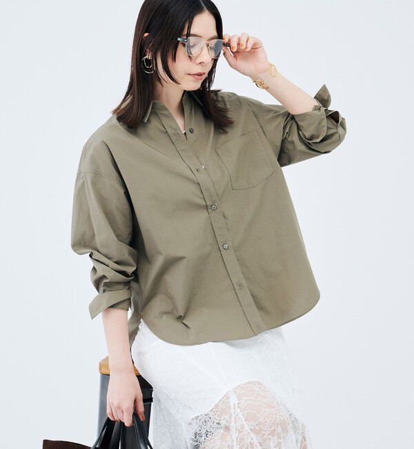 NOLLEY'S sophi「ウォッシャブルタイプライター2WAYシャツ」|シャツ・ブラウス|オリーブ