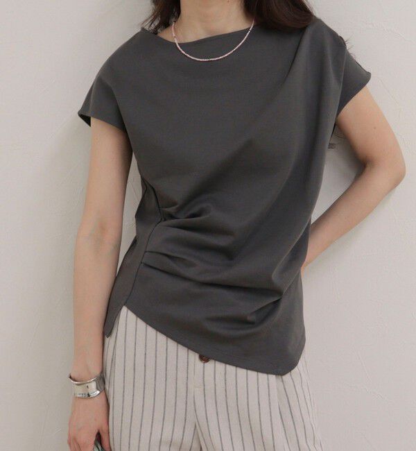 fredy emue「アシメデザインカットソーブラウス」|Tシャツ・カットソー|チャコールグレー