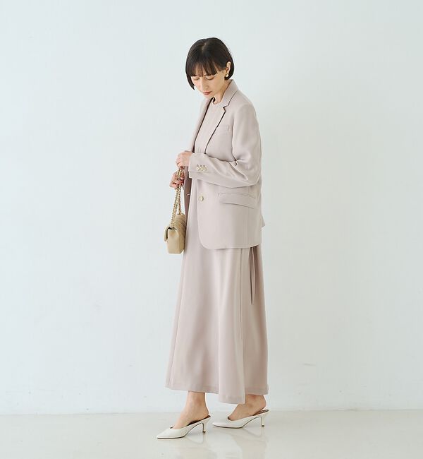 Rouge vif「【夏のオケージョンに / セットアップ対応】ダブルサテンシングルテーラードジャケ」|テーラードジャケット|