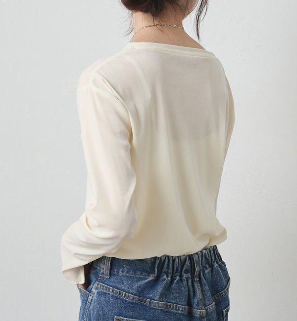  「【新色追加/リバイバル】ナイロンチュールベロアクルーネックカットソー」|Tシャツ・カットソー|