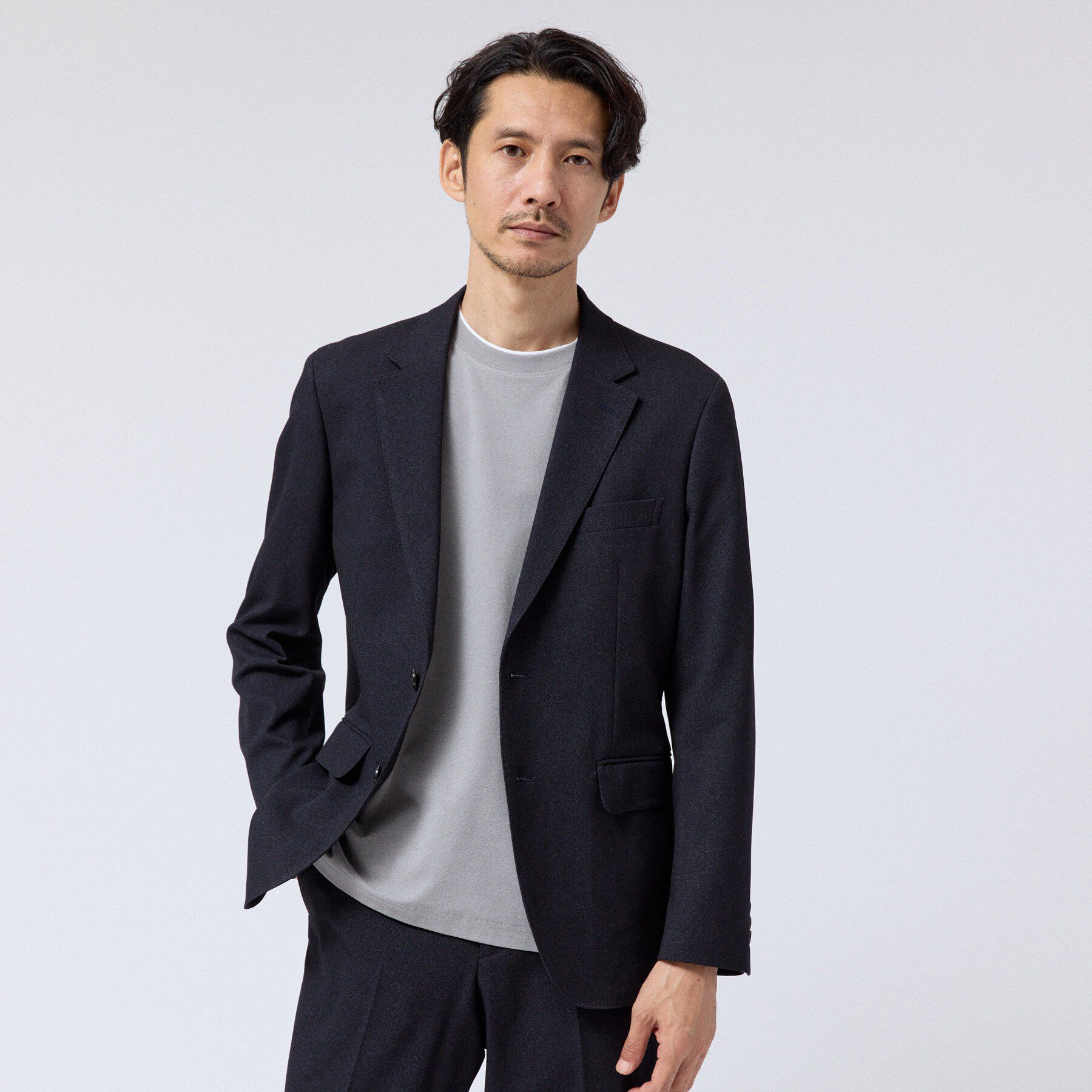 TAKEO KIKUCHI「ウールライクキャットフット ジャケット」|テーラードジャケット|ネイビー(094)