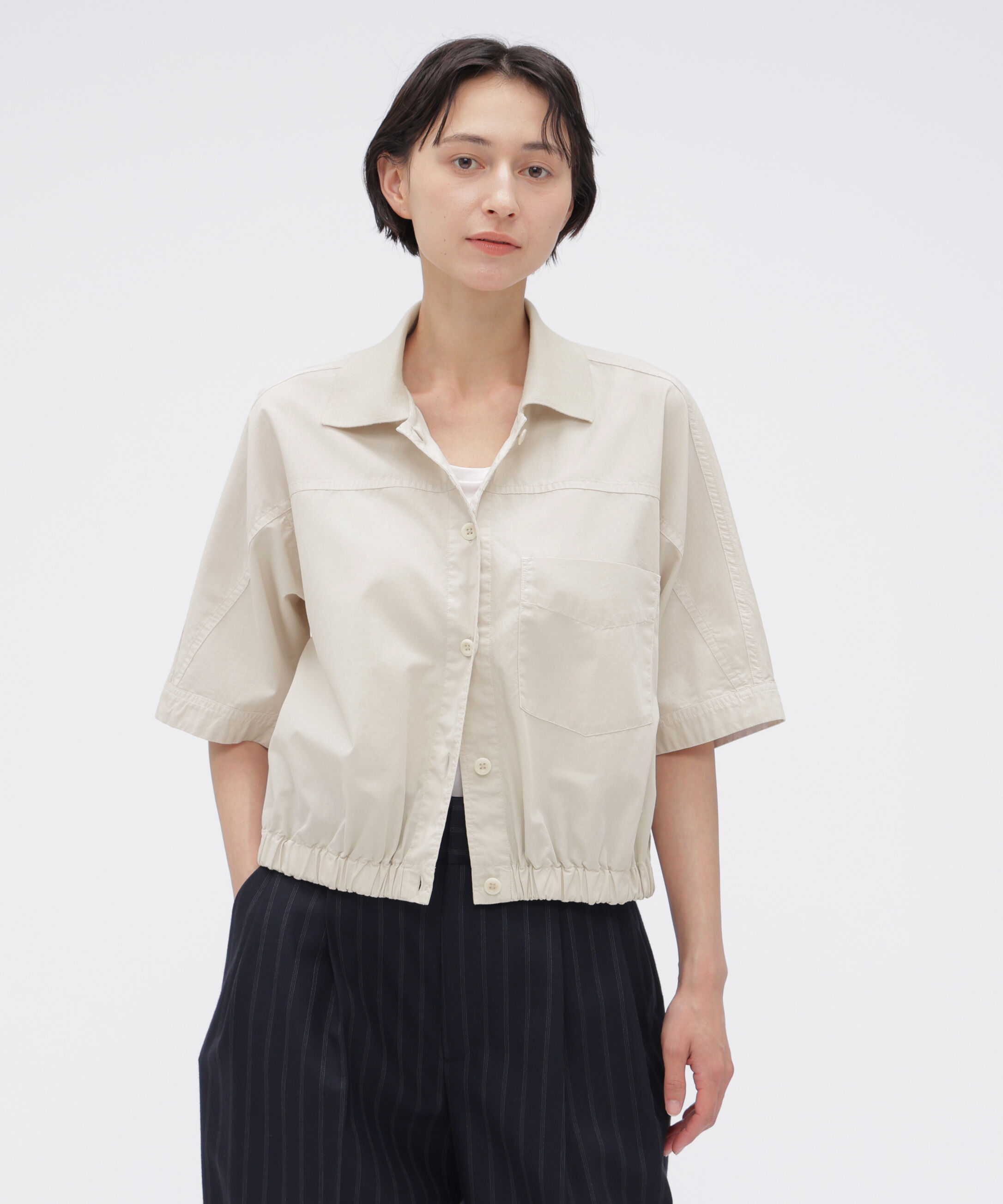MHL.「GARMENT DYED COTTON POPLIN SHIRT」|シャツ・ブラウス|IVORY1