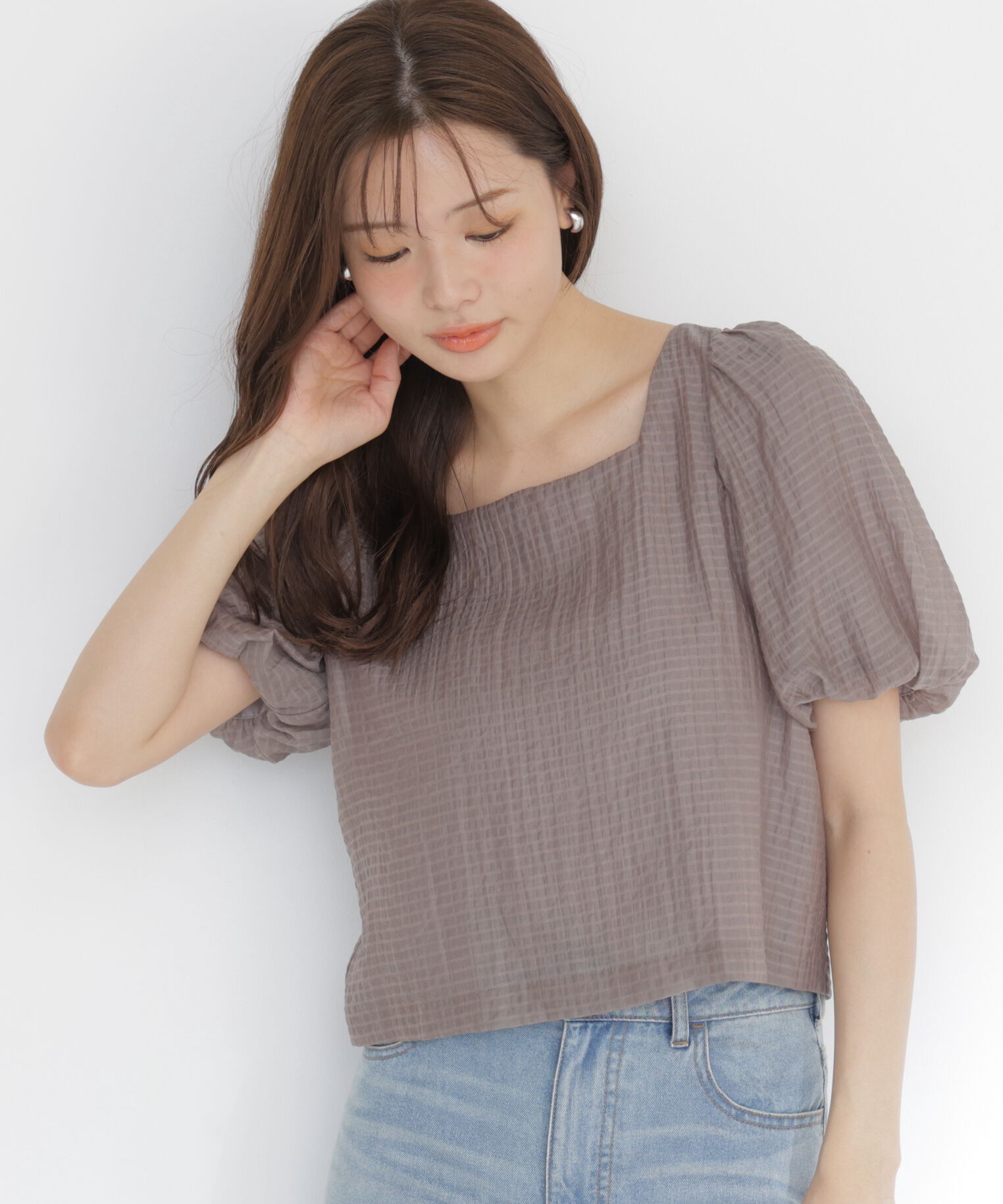 PROPORTION BODY DRESSING「バックリボンバルーンブラウス」|シャツ・ブラウス|グレー