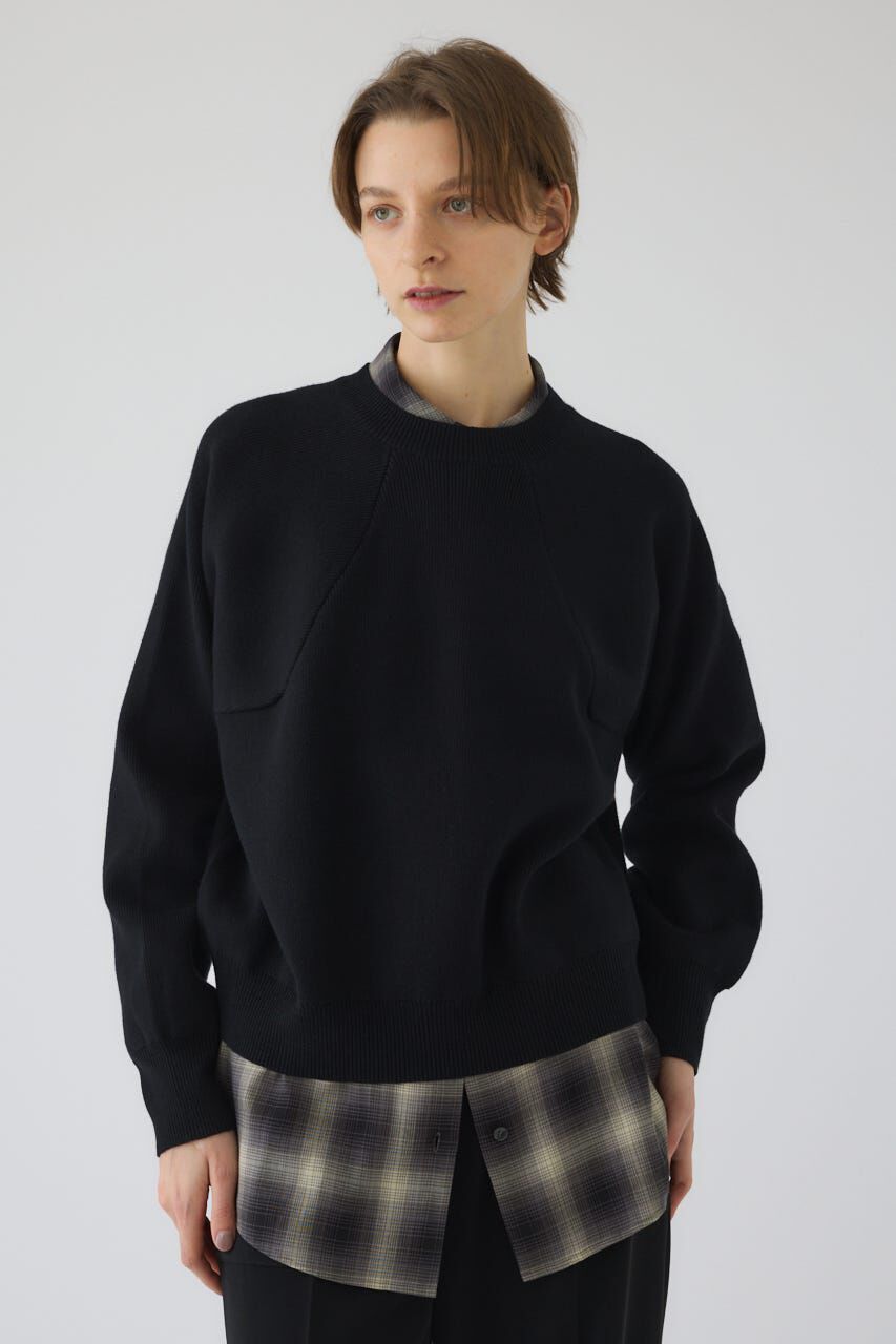 RIM.ARK 「Elastic touch basic knit」|ニット・セーター|BLK
